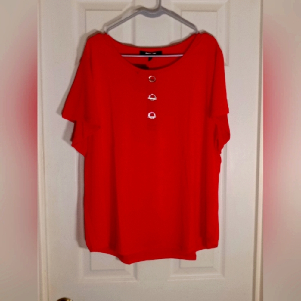 flutter sleeve knit top Louise Paris 1X